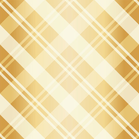 Gold foil candy cane plaid Christmas seamless vector pattern. Traditional golden weave striped background. Elegant diagonal tartan backdrop. Geometric repeat for festive, celebration, gift wrap.のイラスト素材