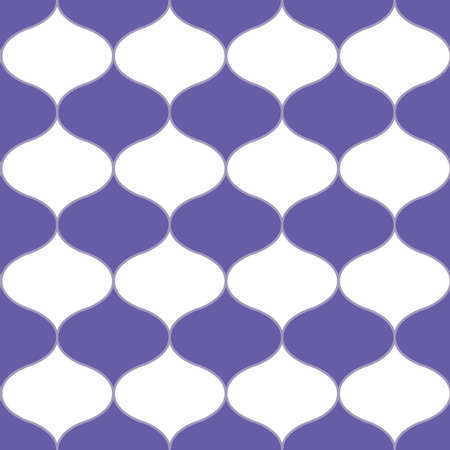 Ogee abstract vector seamless pattern background with retro shapes net texture. Periwinkle purple...