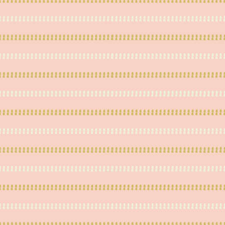 Abstract stitch style stripe vector pattern seamless background. Running hand stitch needle work effect horizontal alternating stripes. Simple embroidery stitching repeat in pink, gold, whiteのイラスト素材