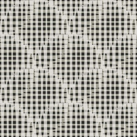 Abstract scallop vector pattern seamless background. Backdrop with faux crinkle cloth shell shapes...
