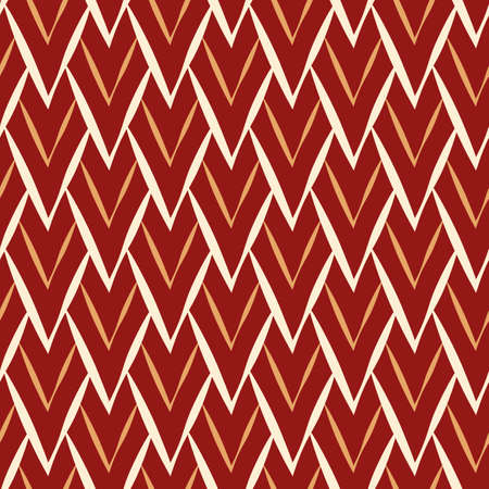 Pointy scale pattern seamless vector background.Textured grunge brush strokes in red, white,...