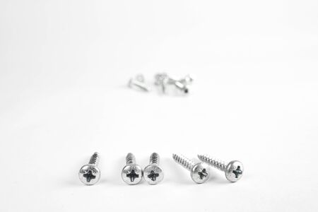 Screw head on white backgroundの写真素材