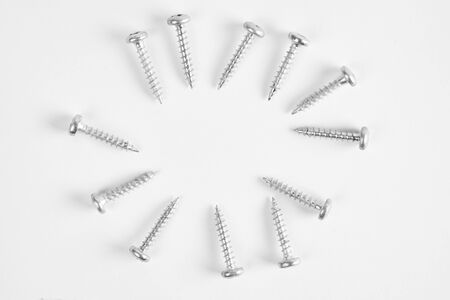 Top view of the circle of screwsの写真素材