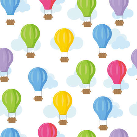 Seamless pattern with balloons in bright colors.のイラスト素材