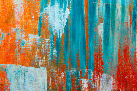 creative background, a spot of colored primer rubbed on the surface of a linen canvas, temporary object, close, toningの写真素材