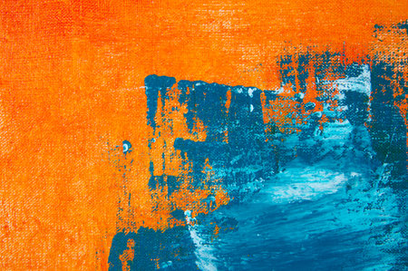 creative background, a spot of colored primer rubbed on the surface of a linen canvas, temporary object, close, toningの写真素材