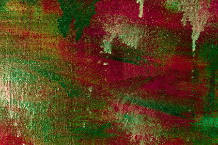 Multicolored abstract background, drawing with oil paints on artistic linen canvasの写真素材