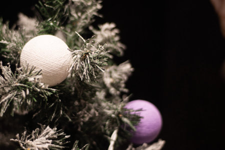 various Christmas decorations on the tree, decorationsの写真素材