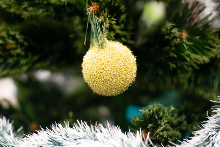 various Christmas decorations on the tree, decorationsの写真素材