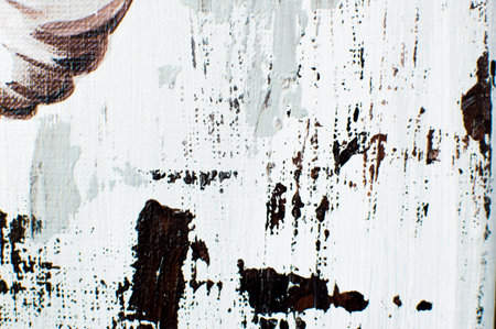 abstract background painting with black and white colors on canvas. high quality photoの写真素材