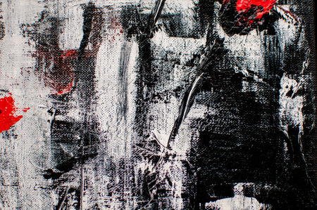 Abstract black and white acrylic painting on canvas texture. Fragment of artwork. Modern art....