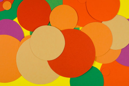 Colorful paper confetti background. colorful paper texture. top view.の写真素材