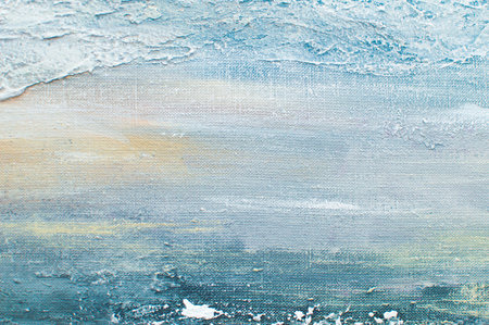 Bright abstract artistic modern horizontal background. Hand drawing on canvas. Color Fragment of a work of art. Colorful spots and strokes of paint. Creative texture for poster, banner, paperの写真素材