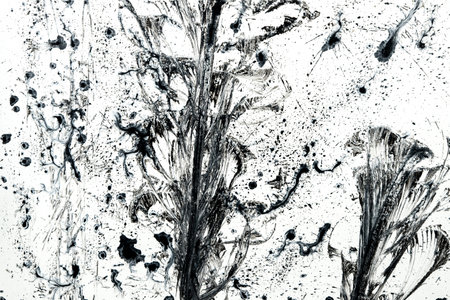 background, texture of brush strokes and splashes of paint, design elementsの写真素材