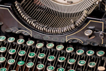 Close up of an antique typerwriter .