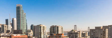 San Francisco Skyline with Bay Bridge in the Backgroundの写真素材
