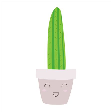 Cute cactus succulent clip art illustration botanical cartoonのイラスト素材