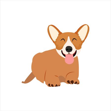 Funny dog clip art illustration with cartoon styleのイラスト素材