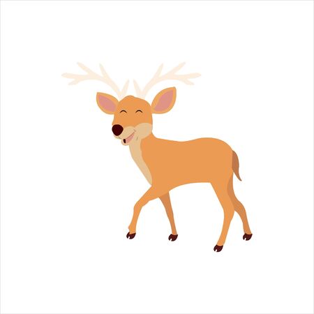 Christmas animal cartoon deer clip art illustrationのイラスト素材