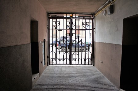 The door is closed with metal.の写真素材