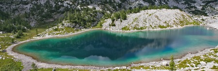 Lakes in Julian Alps - panoramaの写真素材