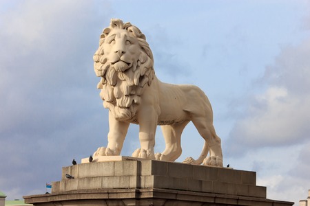 Lion statue on Westminster bridge, Londonの写真素材