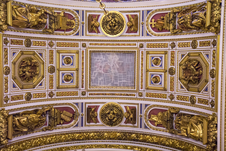 Ceiling in the St. Isaac's Cathedral, St Petersburg, Russiaのeditorial素材