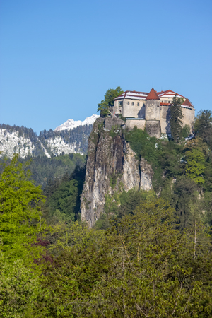 Bled, Slovenia - fortress on the hillのeditorial素材