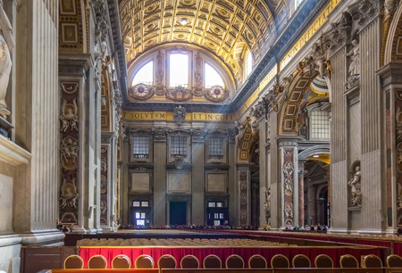 VATICAN CITY, ITALY - APRIL 14, 2017: Basilica of St. Peter, is an Italian Renaissance church in...