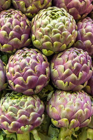 Head of the Artichokes on the marketの写真素材