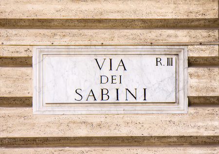 Street sign in Rome, Italyの写真素材
