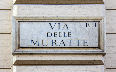 Street sign in Rome, Italyの写真素材
