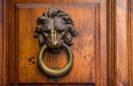 Lion door knocker - Rome, Italyの写真素材
