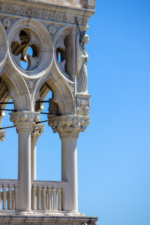 View of Doge's Palace facade in Venice, Italy,のeditorial素材