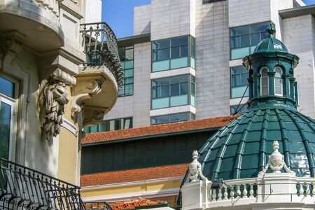 Lisbon building, new and old architectureの写真素材
