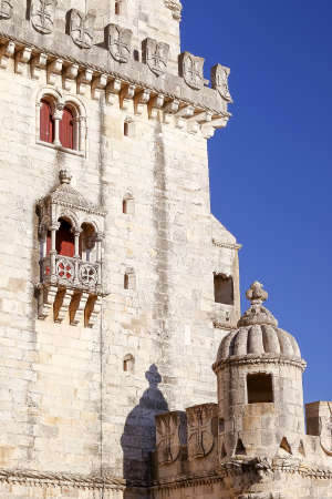 Belem tower on Tagus river, Belem, Lisbon, Portugal. UNESCO World Heritage Site.のeditorial素材