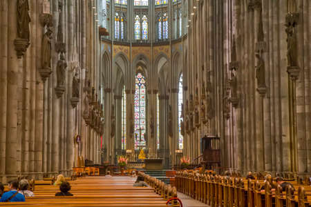 Interior of the Cathedral Church of Saint Peter in Cologne, Germanyのeditorial素材