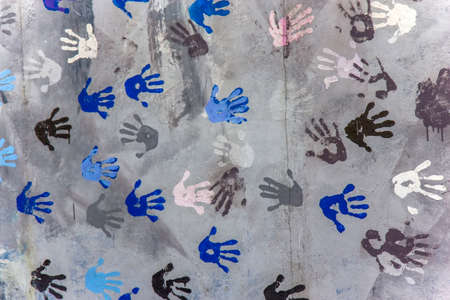 Colorful hands on the Berlin wallのeditorial素材