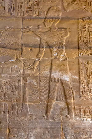 Detail from the wall of the Temple of
 Ramses III, Karnak, Egypt