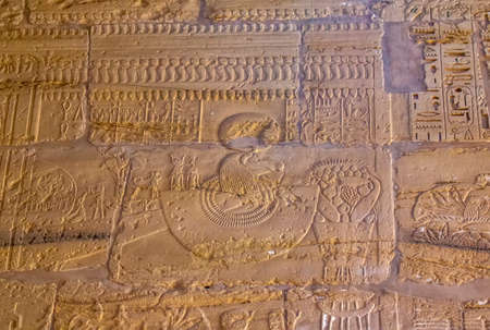 Detail from the wall of the Temple of
 Ramses III, Karnak, Egypt