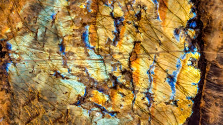 View of the colorful labradorite decorative stoneの写真素材