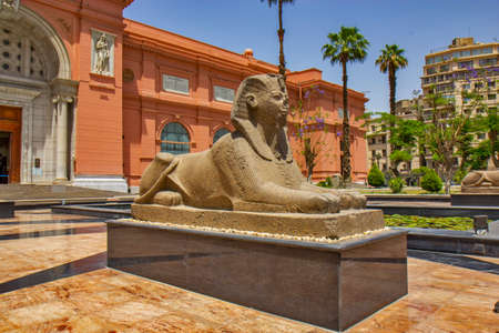 View of the Archaeology museum in Cairo, Egyptのeditorial素材