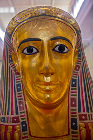 Funeral golden mask in Cario museum, Egyptのeditorial素材