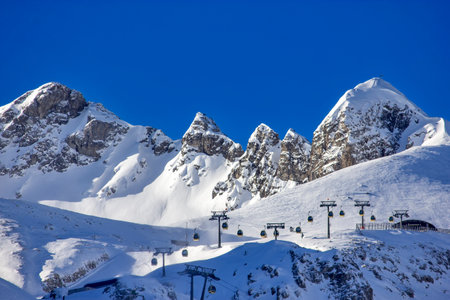 Ski resort Obertauern in Austrian alpsの写真素材
