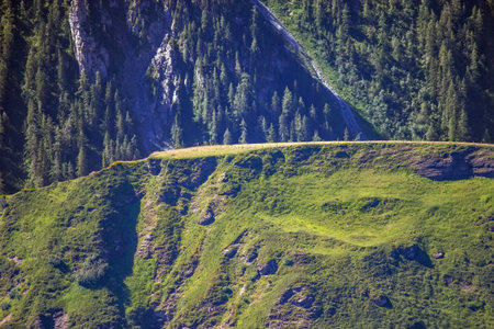 View on the Jungfrau Swiss Alps and glacierの写真素材