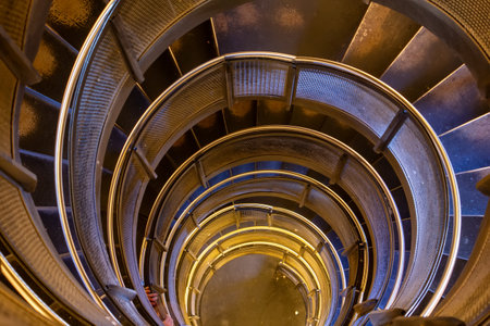 Spiral stairs in the tower in city of Innsbruck, Austria