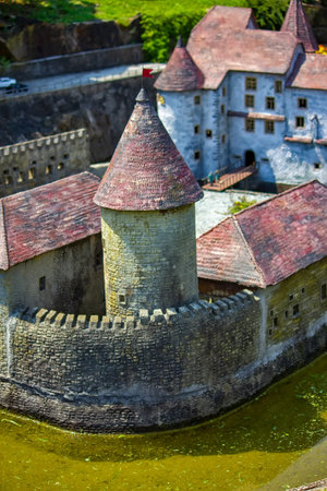 Hallwyl Castle is one of the most important moated castles in Switzerland - model Swissminiaturの写真素材