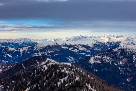 Snowy Alpine Landscape with Glacier Lake