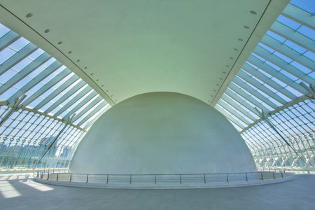 L'HemisfÃ¨ric in Valenciaâs Futuristic Complex, Spainの写真素材