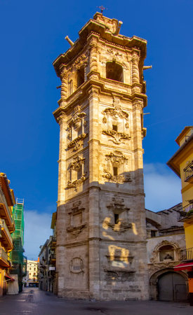 View of the Church of Santa Catalina, Valencia, Spainの写真素材